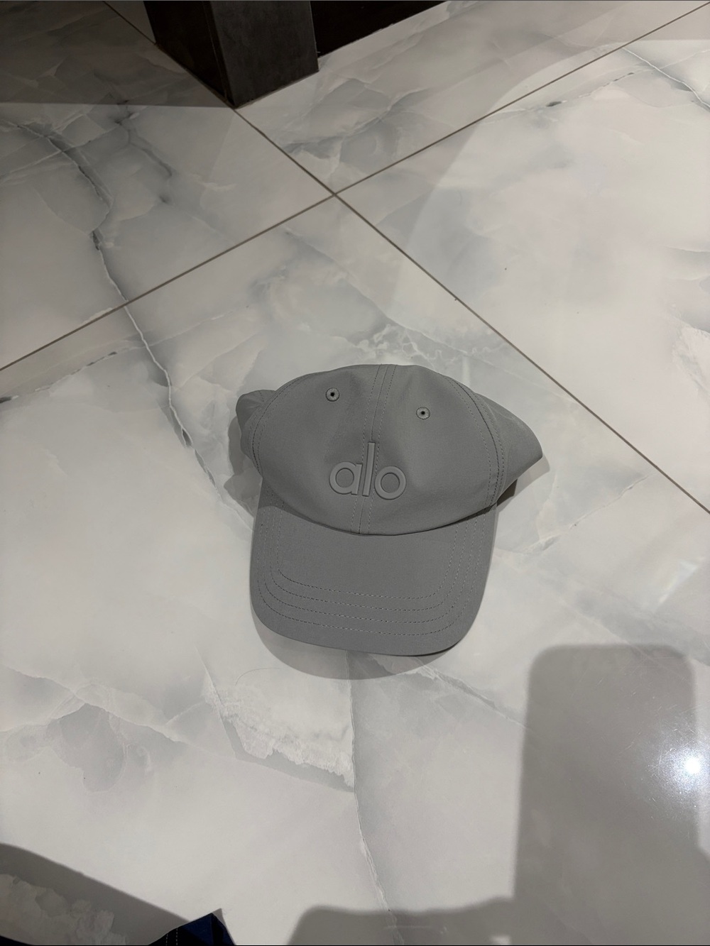 ALO Yoga Kids Light Grey Embroidered Logo Cap